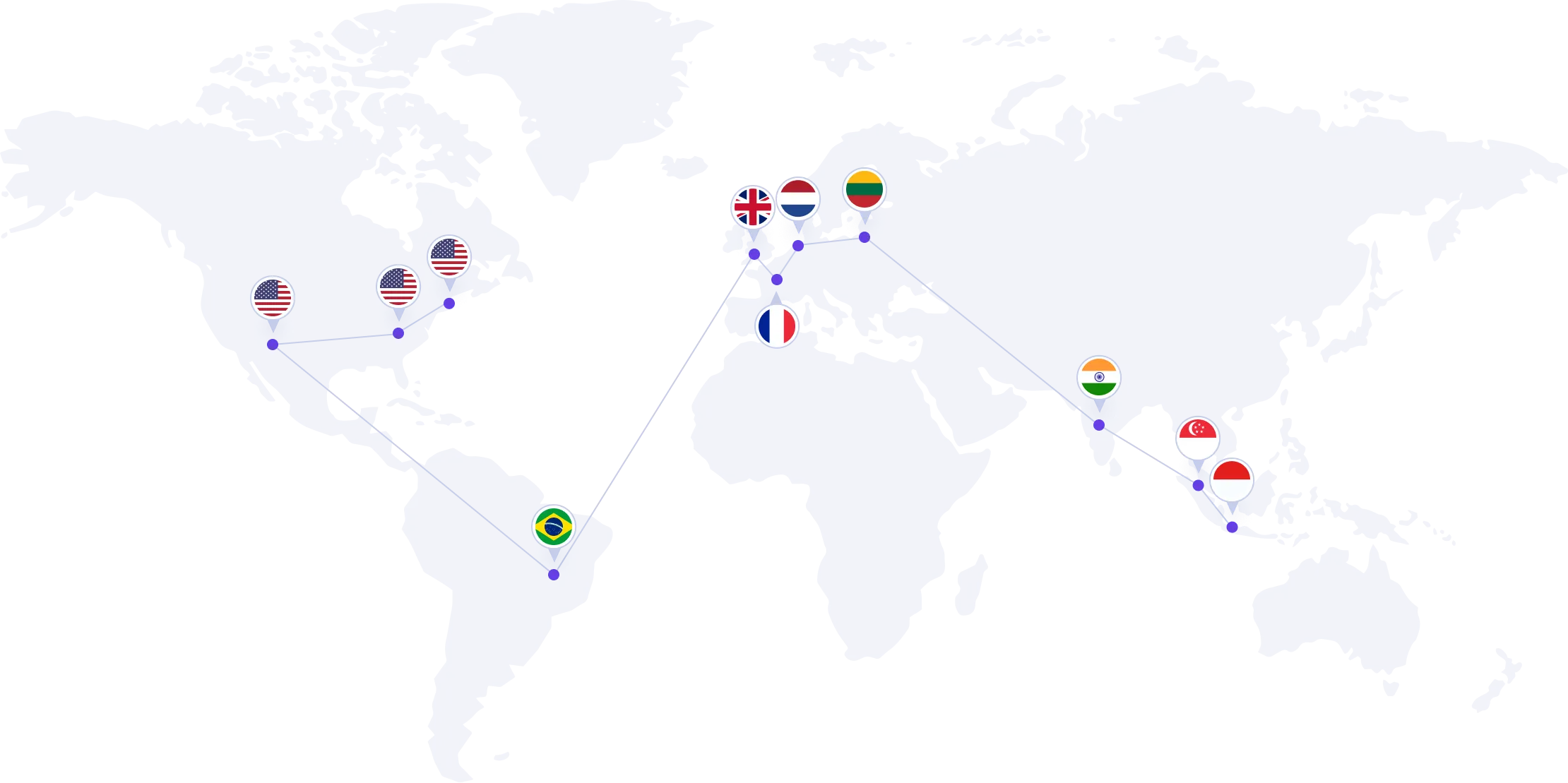 Datacenters over de hele wereld
